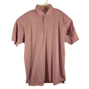 Turtleson golf polo shirt mens L Large purple striped tour performance short sl